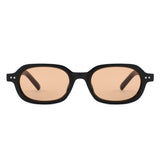S1255 - Retro Oval Rectangle Chunky Frame Sunglasses - Iris Fashion