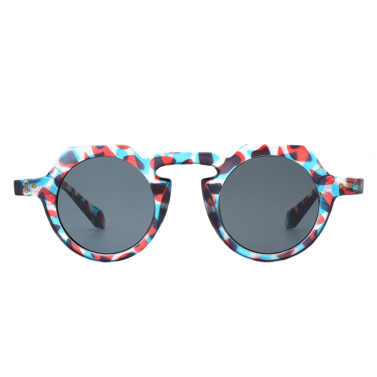 HS1283 - Round Retro Geometric Tinted Circle Fashion Wholesale Sunglasses