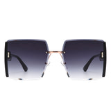 S2134 - Square Rimless Chic Fashion Oversize Women Wholesale Sunglasses