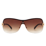 HW2042 - Oversize Square Rimless Flat Top Tinted Fashion Wholesale Sunglasses