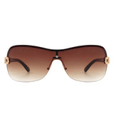 HW2042 - Oversize Square Rimless Flat Top Tinted Fashion Wholesale Sunglasses