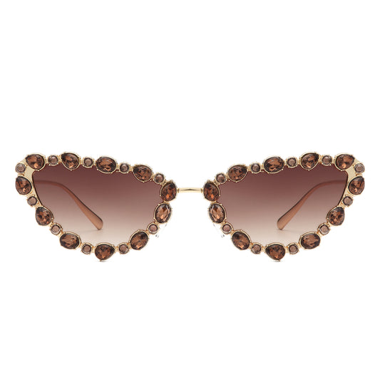 HJ2064 - Women Cat Eye Rhinestone Luxury Fashion Wholesale Sunglasses