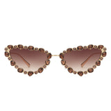 HJ2064 - Women Cat Eye Rhinestone Luxury Fashion Wholesale Sunglasses