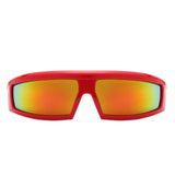 HS1222 - Rectangle Y2K Futuristic Sports Flat Top Wrap Around Wholesale Sunglasses