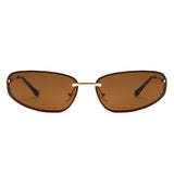 HJ2123 - Rimless Rectangle Color-Tint Slim Wholesale Sunglasses