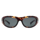 HS1260 - Rectangle Wrap Around Oval Sports Wholesale Sunglasses