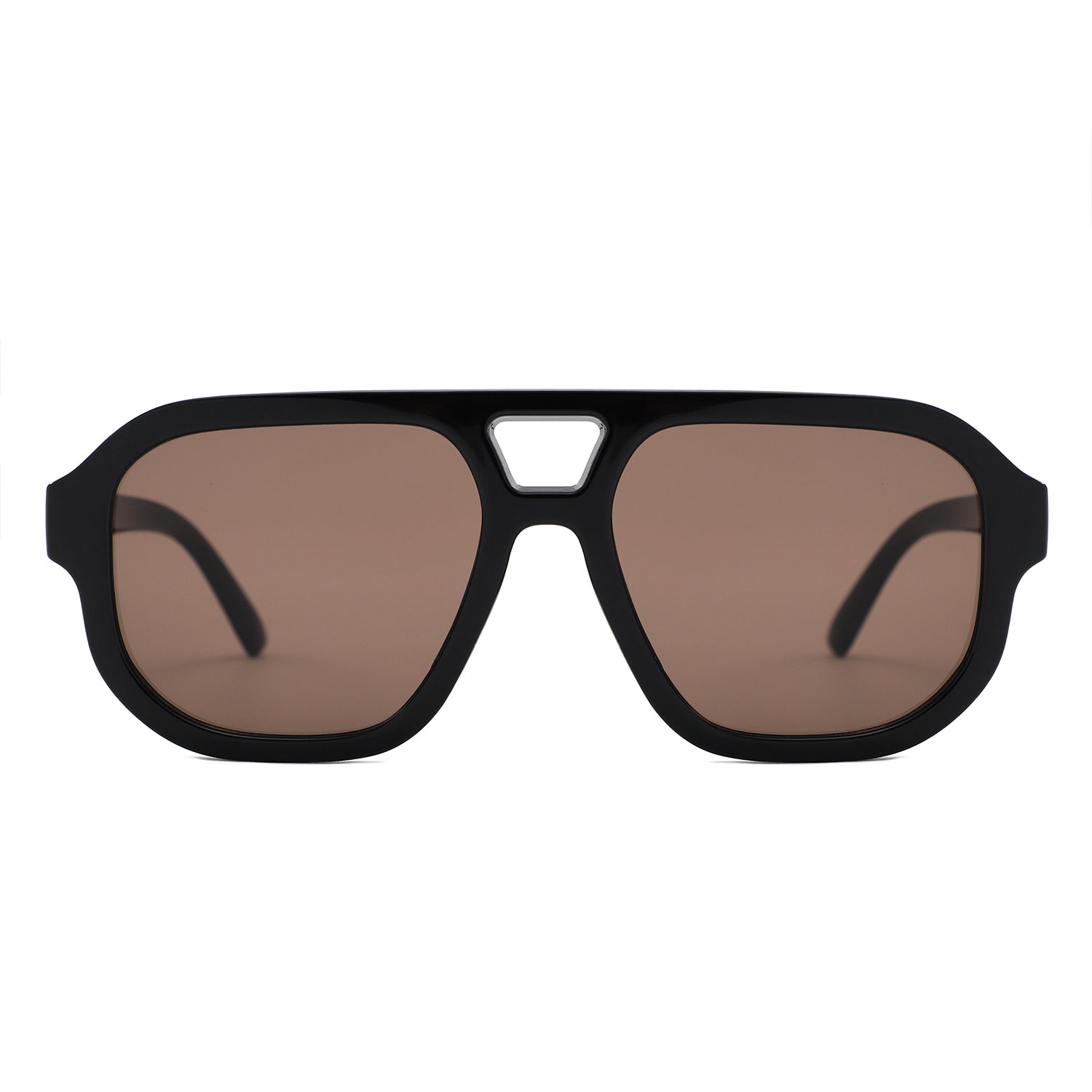 S1265 - Retro Aviator Double Bridge Square Sunglasses - Iris Fashion
