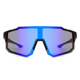 HY1024 - Sport Rimless Mirrored Shield Sunglasses