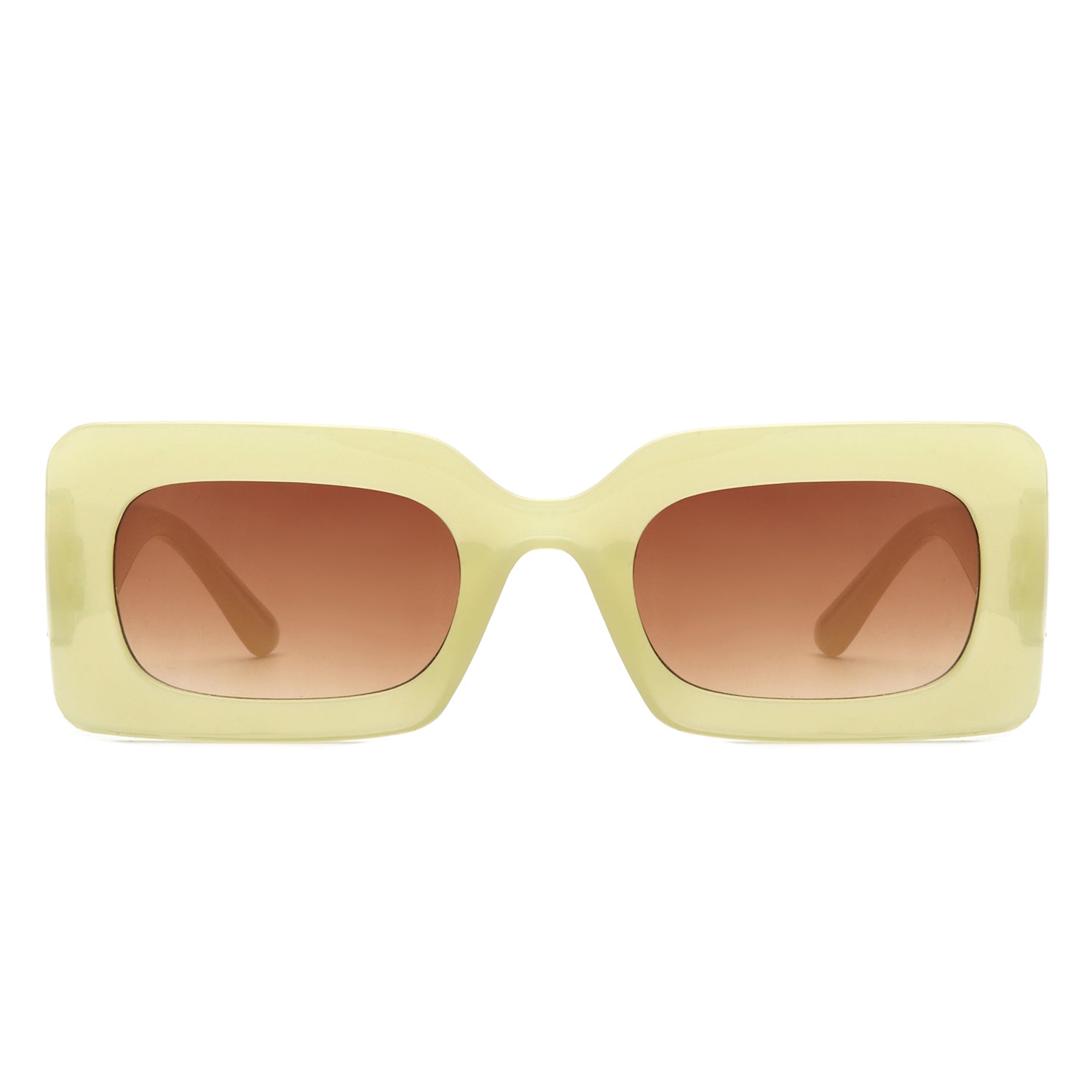 HS1265 - Square Flat Top Narrow Tinted  Fashion Wholesale Sunglasses