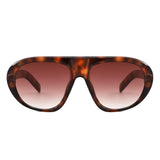 HS1437 - Oversized Retro Shield Sunglasses