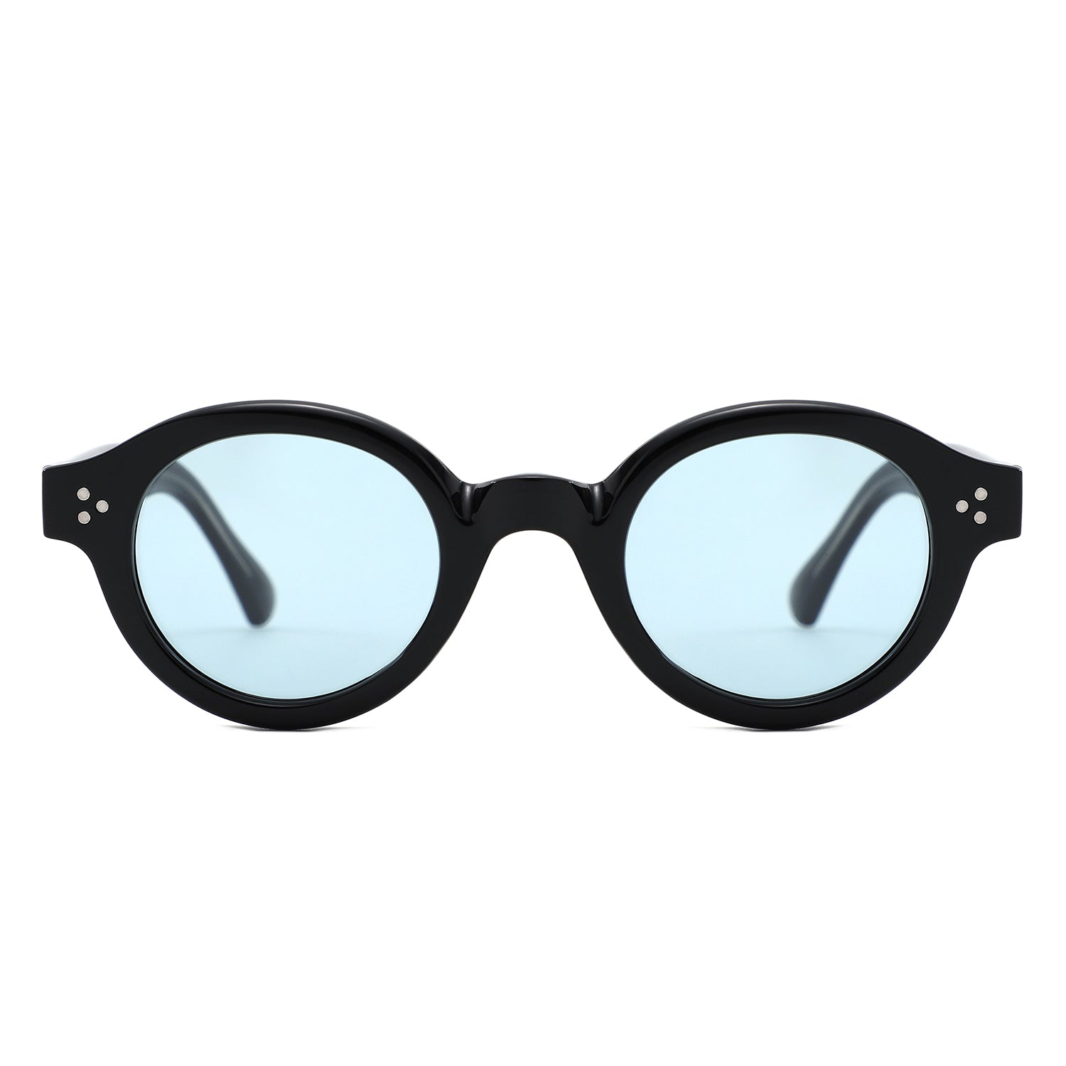 P/C027-1 - Retro Thick Frame Round Sunglasses - Iris Fashion