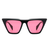 S2125 - Square Retro Oversize Flat Top Fashion Cat Eye Wholesale Sunglasses