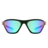 HS2148 - Square Fashion Mirrored Wrap Around Wholesale Sport Sunglasses