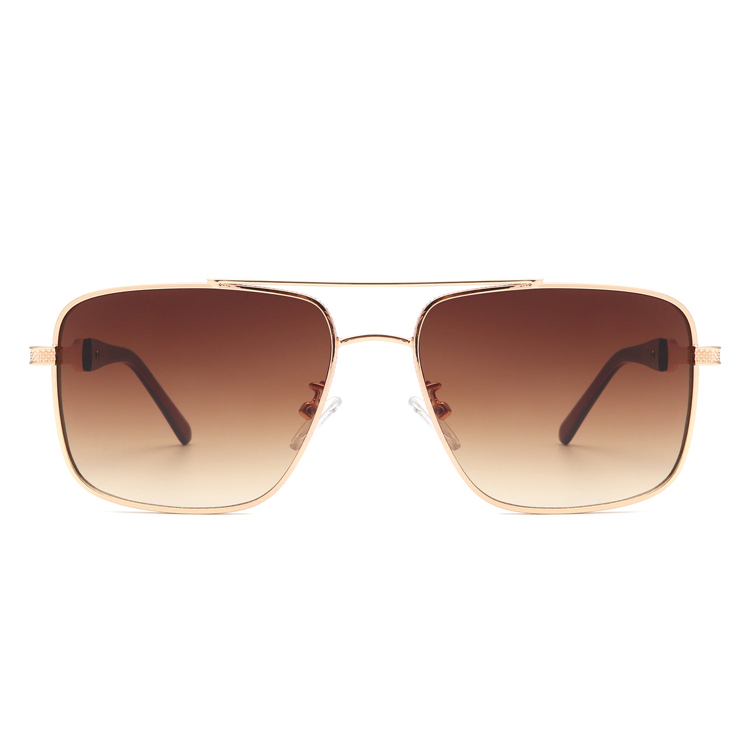 J2037 - Square Flat Top Tinted Brow-Bar Fashion Wholesale Sunglasses