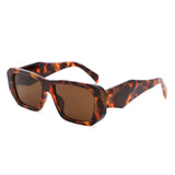 HS1428 - Geometric Bold Thick Frame Square Sunglasses