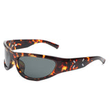 HS1260 - Rectangle Wrap Around Oval Sports Wholesale Sunglasses