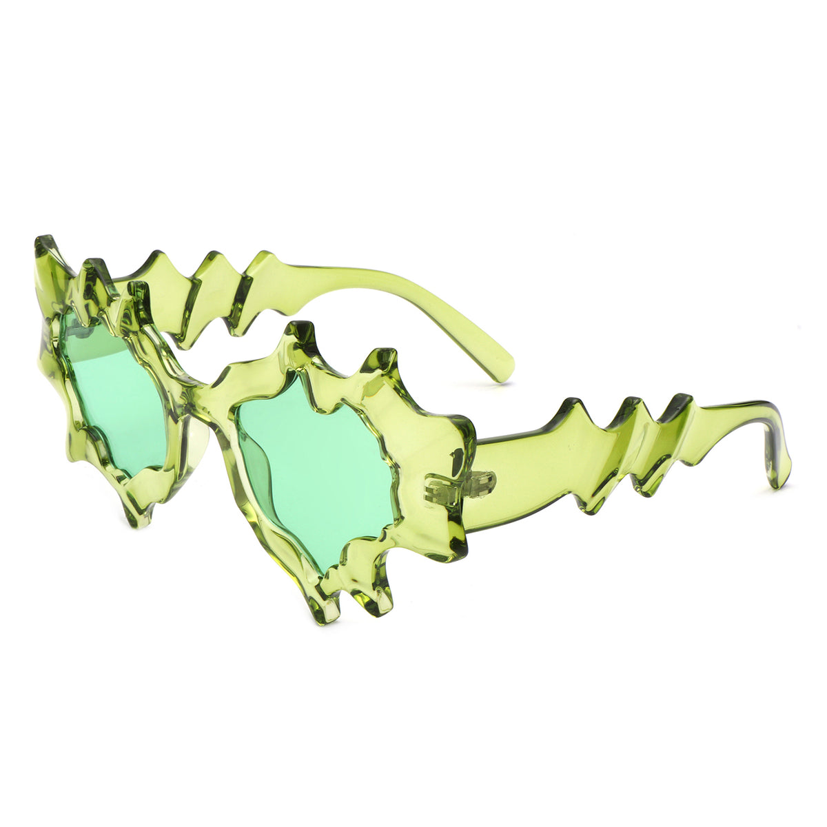 S1233 - Irregular Spiky Round Tinted Geometric Novelty Wholesale Sunglasses