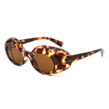 HS1430 - Chunky Retro Thick Frame Fashion Oval Sunglasses