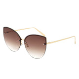 HJ2071 - Women Cat Eye Rimless Chic Fashion Wholesale Sunglasses