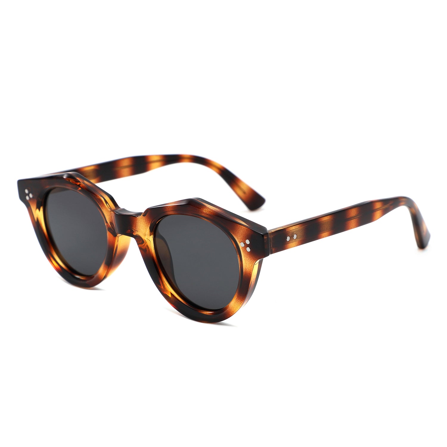P/C028-1 - Chunky Round Keyhole Retro Sunglasses - Iris Fashion