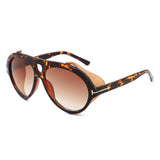 HS2243 - Oversize Retro Aviator Keyhole Color-Tint Wholesale Sunglasses