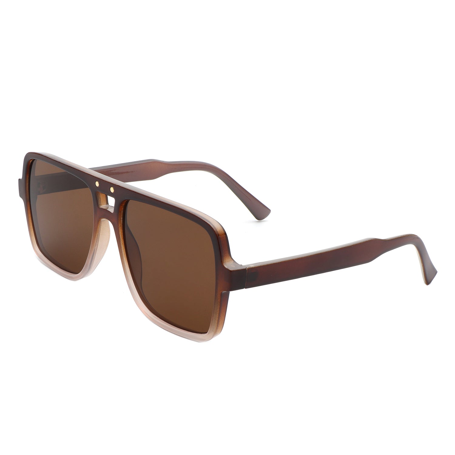 HS1253 - Flat Top Retro Square Vintage Aviator Wholesale Sunglasses