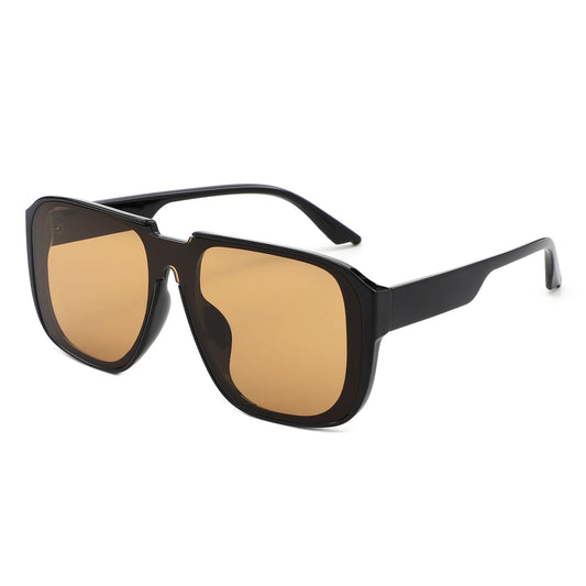 HS1405 - Oversized Flat Top Square Sunglasses - Iris Fashion