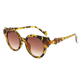 HS1393 - Bold Retro Round Gem-Accent Wholesale Sunglasses