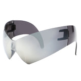 HS2170 - Rimless Modern Oversize Color Pop Curved Wholesale Sunglasses