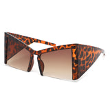HS1286 - Geometric Square Semi-Rimless Cat Eye Oversize Fashion Wholesale Sunglasses