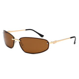 HJ2123 - Rimless Rectangle Color-Tint Slim Wholesale Sunglasses