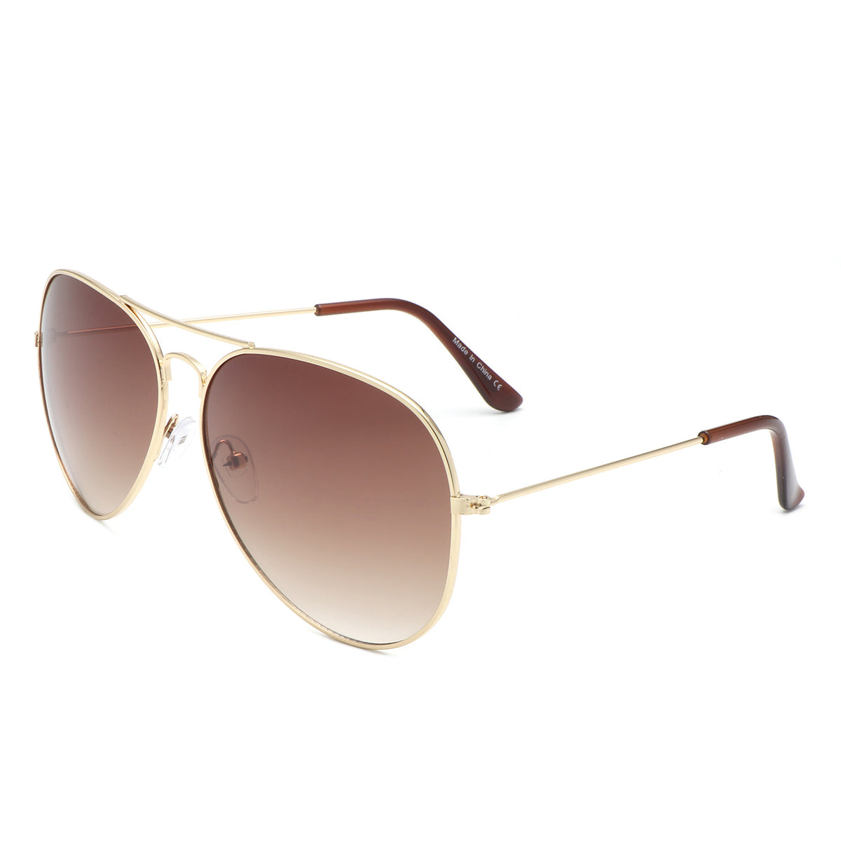 J1004 - Classic Brow-Bar Pilot Tinted Fashion Aviator Wholesale Sunglasses