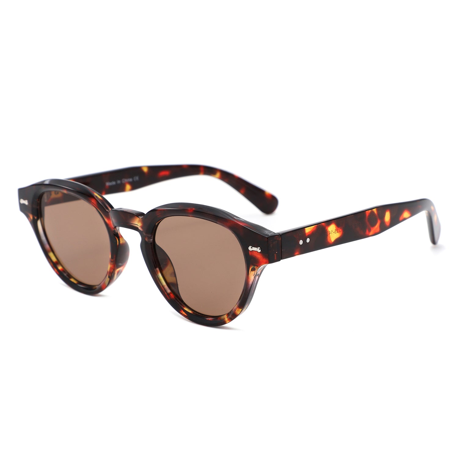 S1262 - Retro Round Thick Frame Sunglasses - Iris Fashion