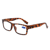 884 - Classic Rectangle Thick Frame Reading Glasses - Iris Fashion