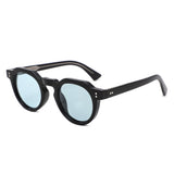 P/C028-1 - Round Keyhole Modern Sunglasses - Iris Fashion