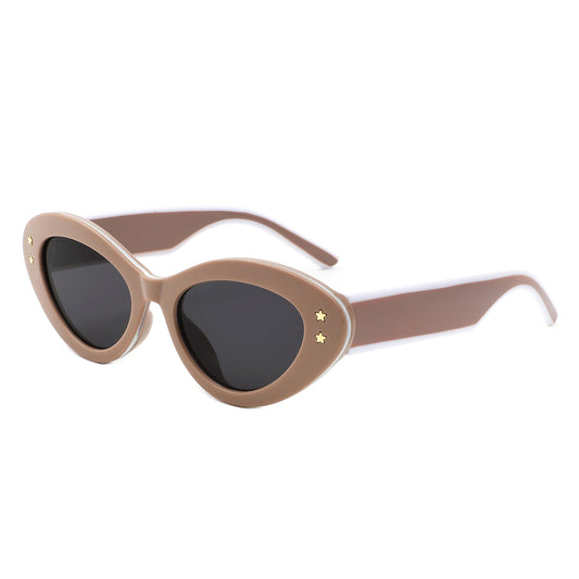HS1331 - Oval Fashion Women Star Design Cat Eye Wholesale Sunglasses