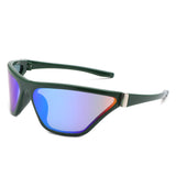 HS2148 - Square Fashion Mirrored Wrap Around Wholesale Sport Sunglasses