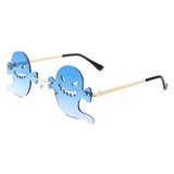 HW2034 - Rimless Devil Shape Tinted Party Wholesale Sunglasses