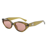 HS1391 - Bold Retro Oval Cat-Eye Rivet Wholesale Sunglasses
