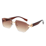 HJ2139 - Geometric Rimless Sleek Fashion Women Sunglasses