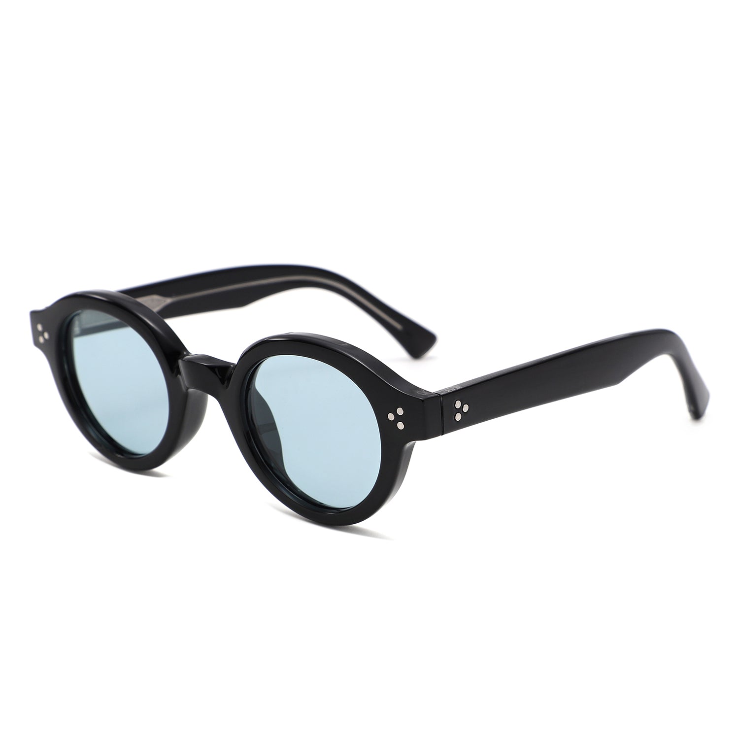 P/C027-1 - Retro Thick Frame Round Sunglasses - Iris Fashion