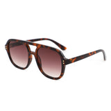 HS1426 - Square Brow-Bar Fashion Aviator Sunglasses