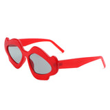 HS1249 - Women Geometric Wavy Design Fashion Wholesale Sunglasses