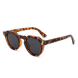 P/C028 - Retro Round Thick Frame Keyhole Bold Sunglasses - Iris Fashion