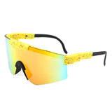 HS2047- Mirrored Rectangle Outdoor Sports Reflective Sunglasses