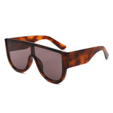 HS2261 - Oversized Flat Top Aviator Style Shield Sunglasses