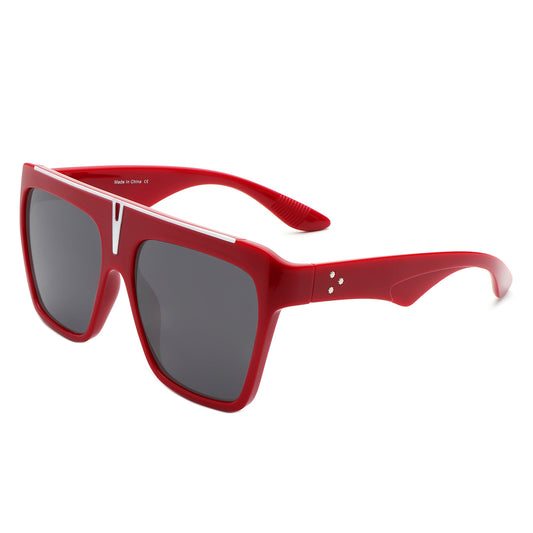 S2131 - Oversize Square Flat Top Large Fashion Women Wholesale Sunglasses