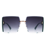 S2134 - Square Rimless Chic Fashion Oversize Women Wholesale Sunglasses