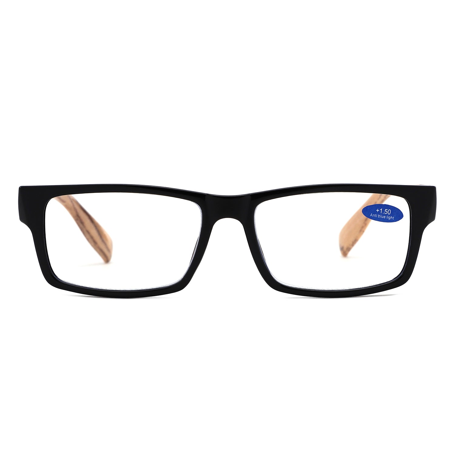 884 - Classic Rectangle Thick Frame Reading Glasses - Iris Fashion