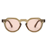 P/C028-1 - Round Keyhole Modern Sunglasses - Iris Fashion